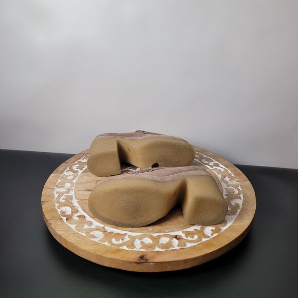 Marc Fisher Mllina Taupe Suede Platform Loafers Size 6.5 Womens Block Heel - Picture 8 of 15